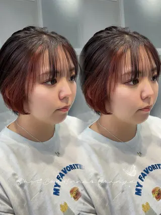 ショート カラー MAKO/モテ髪/ ハイトーン/赤みなしのヘアスタイル