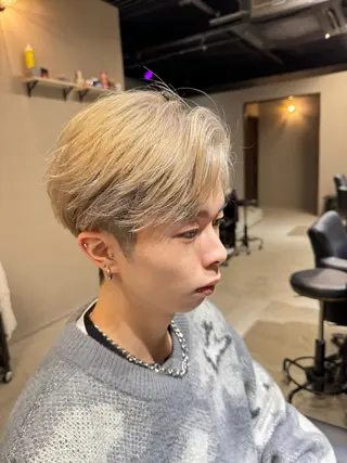 ショート カラー メンズ メンズ/マッシュ センターパート/悠羽のヘアスタイル