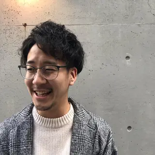 ショート パーマ メンズ ニュアンスパーマ/ レイヤー/茶屋町のヘアスタイル