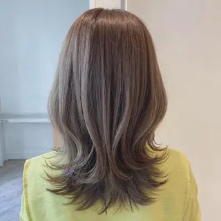 ミディアム カラー 顔まわりカット🌟 くびれヘア/寺門遥輝のヘアスタイル