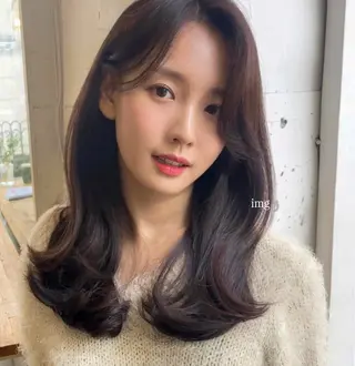 ロング カラー 🫧ボブカットモデル 韓国透明感カラー🫧のヘアスタイル