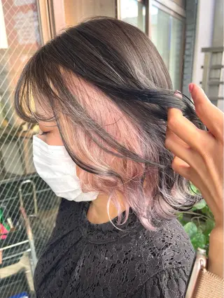 セミロング カラー 岩谷/ブリーチ 🪽透明感カラーのヘアスタイル