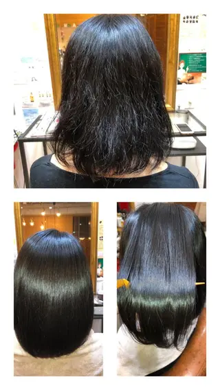 ミディアム カラー パーマ 頭皮ケア&髪質改善 美容室Atomのヘアスタイル