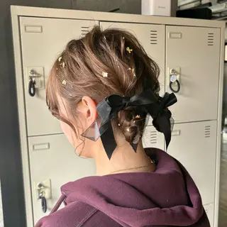 セミロング ヘアアレンジ 透明感カラー/赤み消 しカラー/もものヘアスタイル