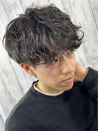 ミディアム ヘアアレンジ メンズ barber shopのヘアスタイル