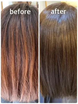 セミロング カラー エイト ウメダのヘアスタイル