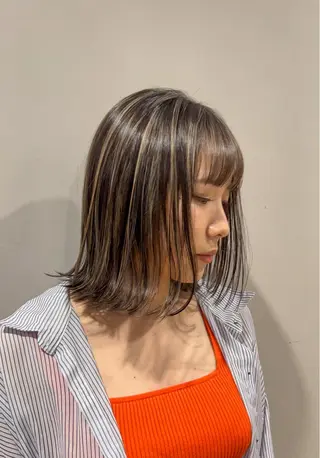 セミロング カラー 海外デザイン🇺🇸 石渡諒太のヘアスタイル