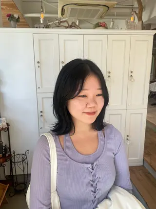 セミロング カラー ヘアアレンジ 増田 ルナのヘアスタイル