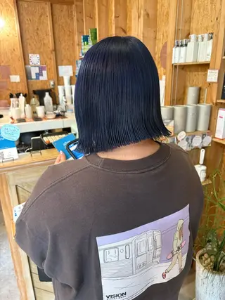 カラー まろみ暖色×ボブ ×chia🕯のヘアスタイル