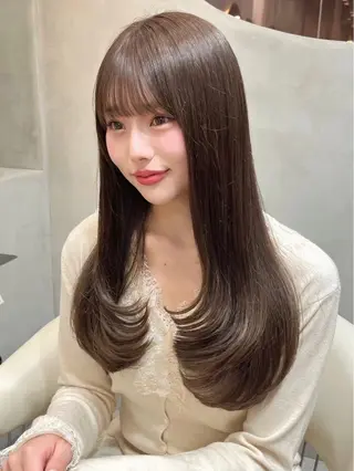 ロング 大宮🤍縮毛矯正 レイヤー🪽なるのヘアスタイル