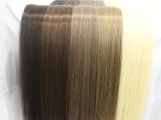 ロング カラー チビ編み込みエクステ シールエクステのヘアスタイル