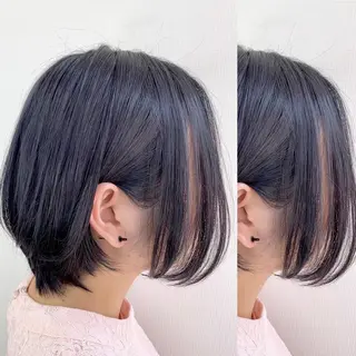 ショート カラー JuNブリーチに 縮毛矯正するプロのヘアスタイル