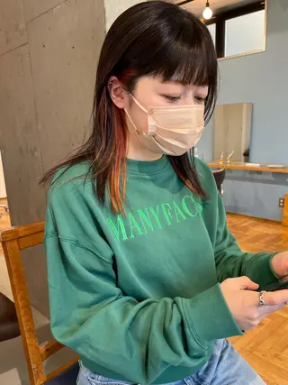 ミディアム カラー パーマ ヘアアレンジ ネイル マツエク・マツパ Miku /ボブのヘアスタイル