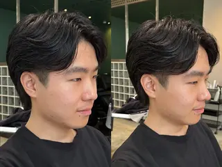 ショート メンズ センターパート職人 柏/メンズ/ ハルキのヘアスタイル