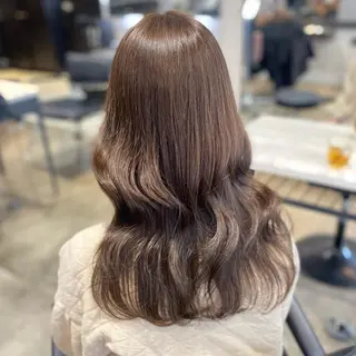 ロング カラー ヘアアレンジ 新宿⌇韓国風ヘア ⌇透明感カラーのヘアスタイル
