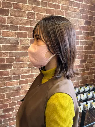 ミディアム カラー パーマ ヘアアレンジ メンズ キッズ ネイル マツエク・マツパ アイブロウ 久木原 ゆりのヘアスタイル