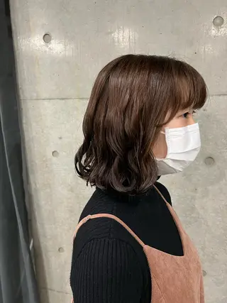 ミディアム パーマ ボブパーマコテ巻き風 パーマNo1深江秀平のヘアスタイル