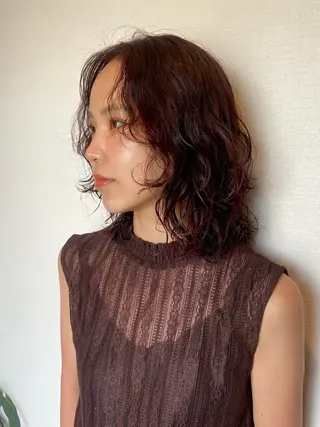 ミディアム 🎀レイヤーカット/ 艶カラー/ﾕｶ🎀のヘアスタイル