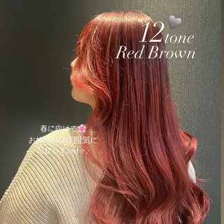 ロング カラー レイヤーカット/ フェミニン💕/鏡のヘアスタイル