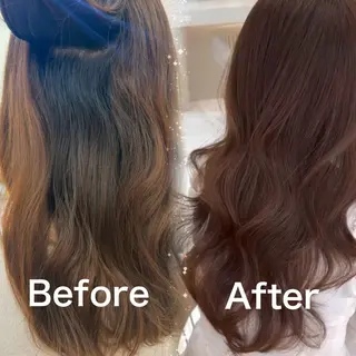 ロング カラー ブリーチなし 透明感カラー/艶髪のヘアスタイル