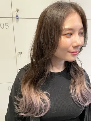 セミロング カラー 小川 舜人のヘアスタイル