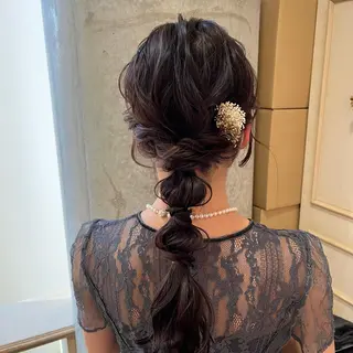 セミロング ヘアアレンジ サソウ ユリエ🥥のヘアスタイル