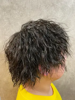 ミディアム パーマ メンズ 白子 怜のヘアスタイル