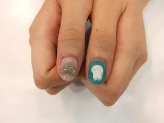 ネイル はばすみれ🎀ﾈｲﾙ 光ﾌｪｲｼｬﾙ ﾍｱのネイルデザイン