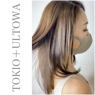 セミロング カラー 髪質改善🌈縮毛矯正 荻原 達矢のヘアスタイル