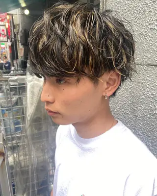 ショート カラー パーマ メンズ 💈メンズ短髪特化 ✂︎伊藤大輝💈のヘアスタイル