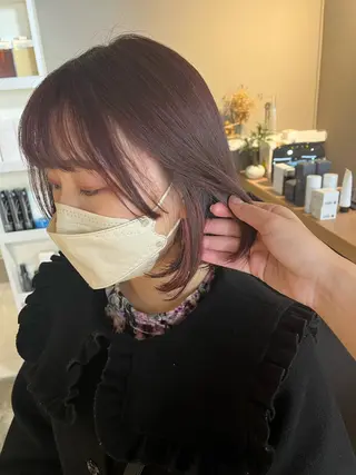 ミディアム カラー ヘアアレンジ メンズ キッズ ネイル マツエク・マツパ アイブロウ 透明感カラー🤎 ゆりのヘアスタイル