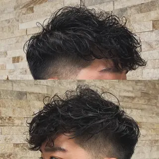 ミディアム 北川 竜也のヘアスタイル