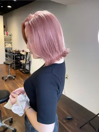 ミディアム カラー ヘアアレンジ 髪質改善/レイヤー 縮毛矯正/ケラチン耀のヘアスタイル