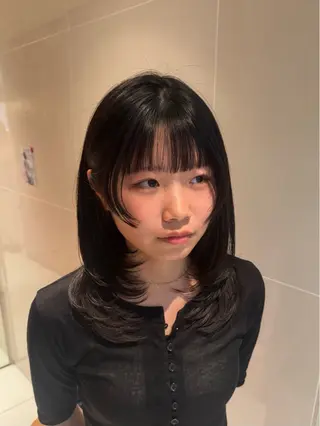 ミディアム パーマ 縮毛矯正/レイヤー 🌙児玉光瑠のヘアスタイル