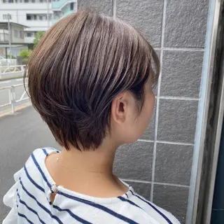 ショート カラー ボブ/ハイトーン 福生Radix 下田のヘアスタイル