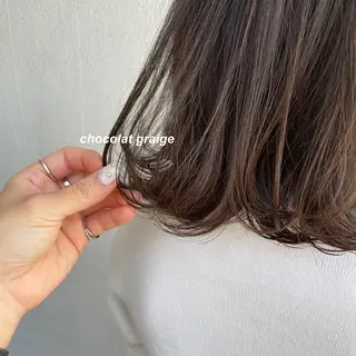 セミロング カラー レイヤーカット 韓国ヘアayameのヘアスタイル
