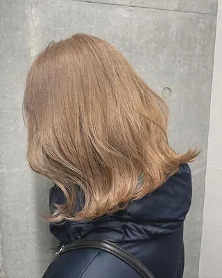 ミディアム カラー メンズモテパーマ💙 fuwaのヘアスタイル