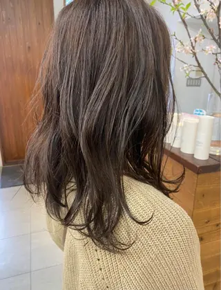 ミディアム カラー クロスパーマ× 透明感カラー✂︎のヘアスタイル