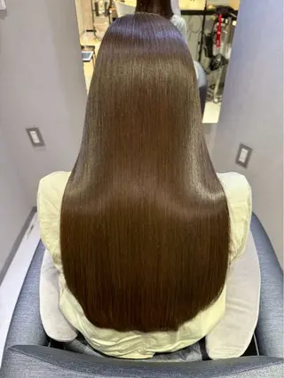 ロング カラー 髪質改善韓国コテ巻き パーマ/城井友輔のヘアスタイル