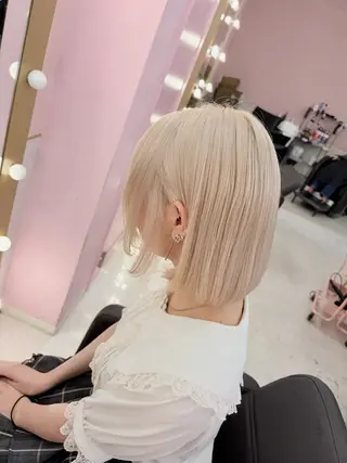 ミディアム カラー 甘ふわgirly🎀 ハイトーン🤍Ramのヘアスタイル
