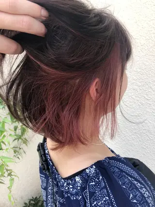 ショート カラー パーマ ヘアアレンジ 【白髪ぼかし 専門GBG】自由が丘のヘアスタイル