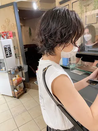 ショート パーマ レイヤーカット✂️ 横浜No1♡下鳥翔子のヘアスタイル