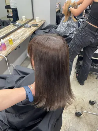 ロング カラー 新宿/韓国ヘア/ 髪質改善ストレートのヘアスタイル