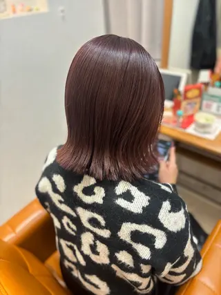 ミディアム カラー 【完全個室】髪質改善 暖色カラー/山崎唯奈のヘアスタイル