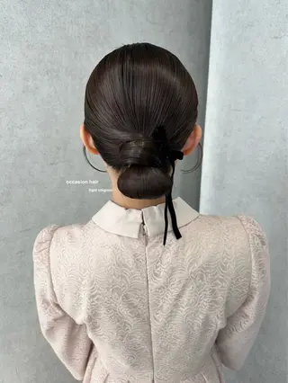 セミロング ヘアアレンジ v-lab studio所属・韓国レイヤーカット/ 艶カラー/ noaのヘアスタイル