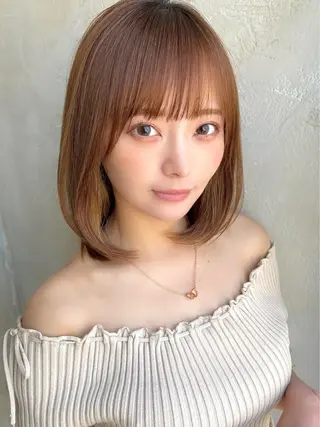 ミディアム カラー パーマ ヘアアレンジ キッズ 骨格別小顔カット/ 顔周りカット/金井のヘアスタイル