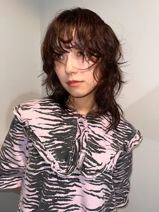 ミディアム カラー パーマ 🎀オイダイラ モモカ🎀のヘアスタイル