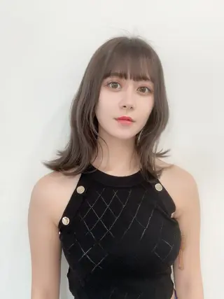 ミディアム カラー 渋谷レイヤーカット❌ 縮毛矯正専門/武田涼のヘアスタイル