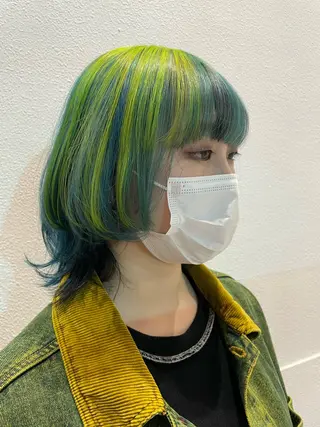 ミディアム カラー CoCooN 店長 さのえみのヘアスタイル