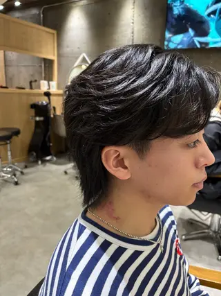 ショート パーマ メンズ 🌈透明感カラー 韓国 ミライ🇰🇷のヘアスタイル